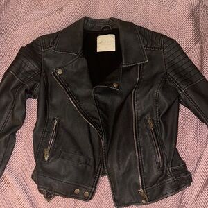 Altar'd State Black Leather Moto Jacket